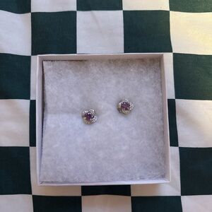 Hallmark Purple and Silver Stud Earrings